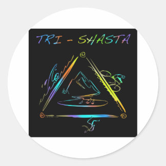 Pegatina Redonda Logo Triathalon de Tri Shasta
