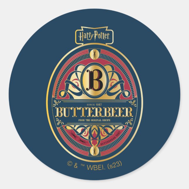 Pegatina Redonda Logo vertical BUTTERBEER™ (Anverso)