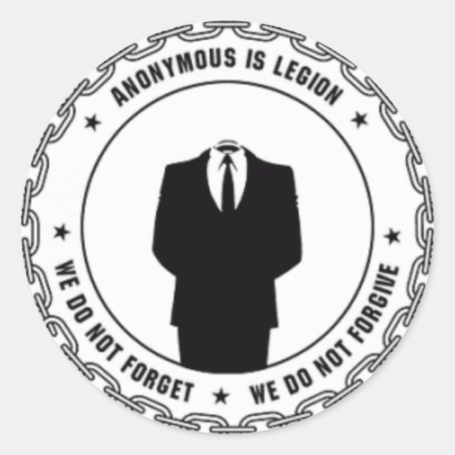Pegatina Redonda logotipo anónimo (Anverso)