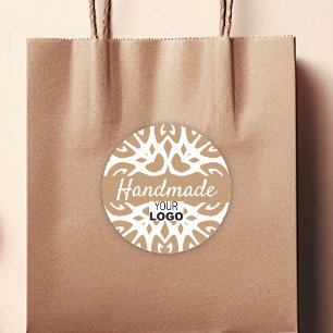 Pegatina Redonda Logotipo artesanal de ornamento simple Minimalista