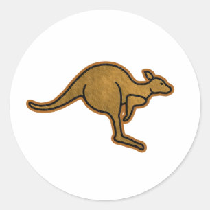 Pegatina Redonda Logotipo canguro