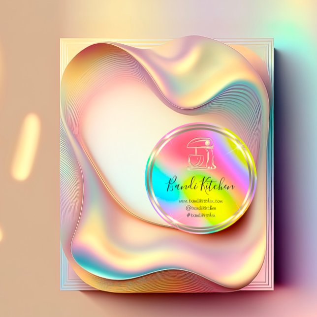 Pegatina Redonda Logotipo Cocina Cocina Chef Rainbow Gold (Thank Logo Kitchen Cooking Chef Rainbow Gold Classic Round Sticker)