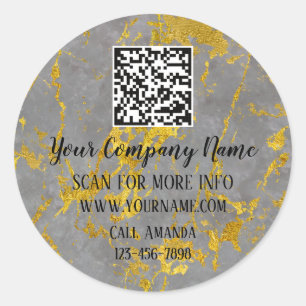 Pegatina Redonda Logotipo Código QR Promocional Tienda en línea Mar