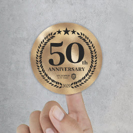Pegatina Redonda Logotipo comercial conmemorativo del 50 aniversari