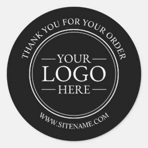 Pegatina Redonda Logotipo comercial de personalizado Gracias