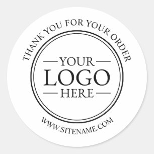 Pegatina Redonda Logotipo comercial de personalizado Gracias