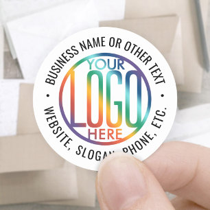Pegatina Redonda Logotipo comercial Marca promocional moderna Blanc