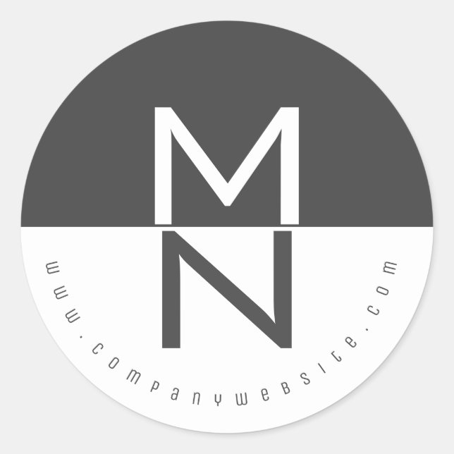 Pegatina Redonda Logotipo comercial moderno (Anverso)
