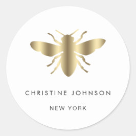 Pegatina Redonda logotipo de abeja