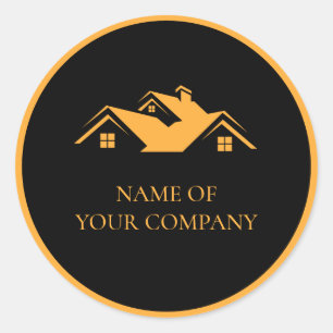 Pegatina Redonda logotipo de agente inmobiliario promocional de bie