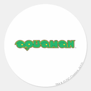 Pegatina Redonda Logotipo de Aquaman Green