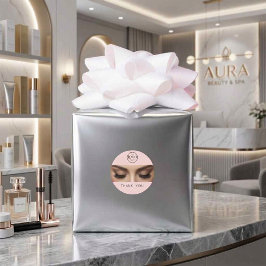 Pegatina Redonda Logotipo de Artista de Maquillaje de Extensiones d