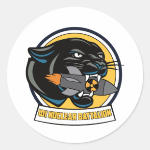 PEGATINA REDONDA LOGOTIPO DE BATALLA NUCLEAR