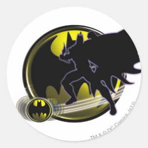 Pegatina Redonda Logotipo de Batman y Círculo