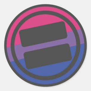 Pegatina Redonda Logotipo de bisexual del Orgullo NOVA - Ronda