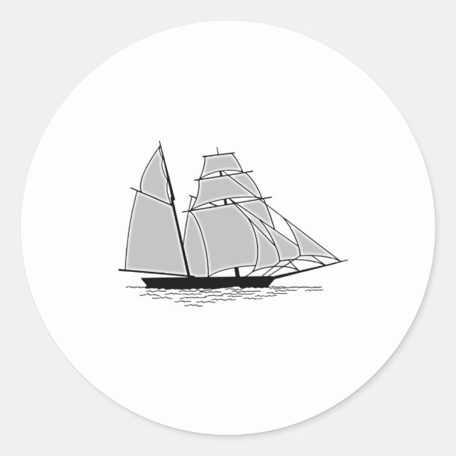 Pegatina Redonda Logotipo de Brigantine (Anverso)