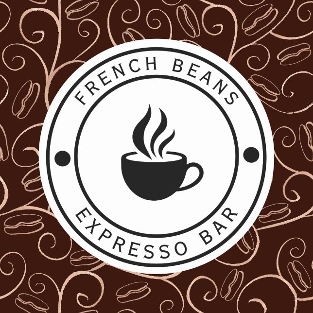 Pegatina Redonda Logotipo de café Tipografía Sticker (Subido por el creador)