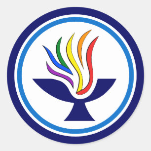 Pegatina Redonda Logotipo de cáliz de inflamación TVUUC.