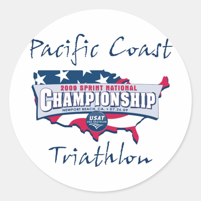 Pegatina Redonda Logotipo de campeón (Anverso)