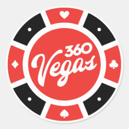 Pegatina Redonda Logotipo de Chip Throwback