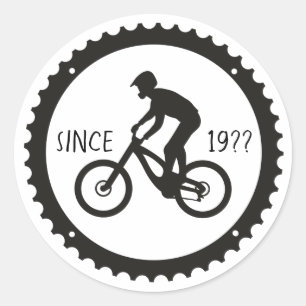 Pegatina Redonda Logotipo de ciclista