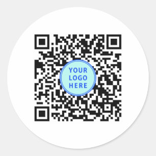 Pegatina Redonda Logotipo de código QR
