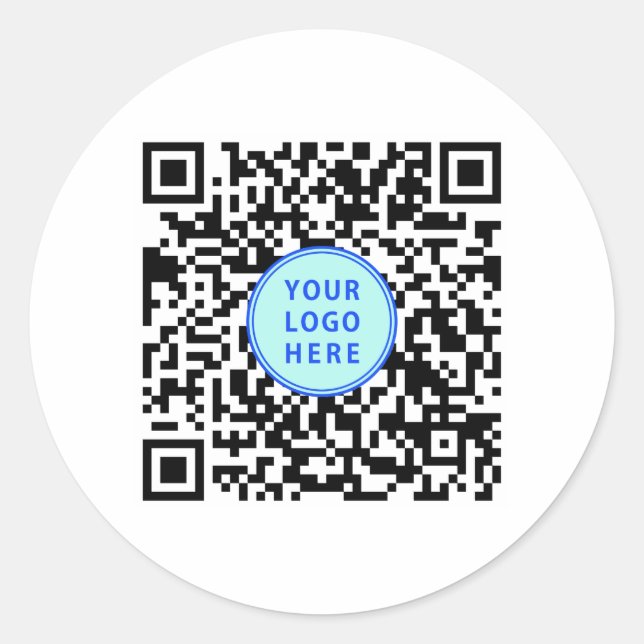 Pegatina Redonda Logotipo de código QR (Anverso)