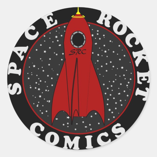 Pegatina Redonda logotipo de cómic (Anverso)