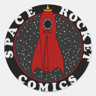 Pegatina Redonda logotipo de cómic
