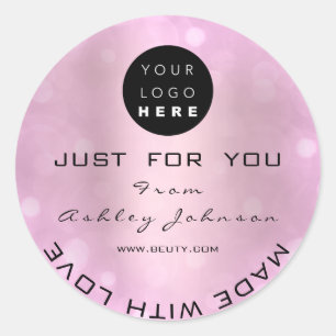 Pegatina Redonda Logotipo de compra de agradecimiento hecho con Rub