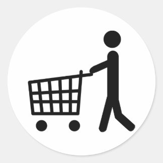 Pegatina Redonda logotipo de compras masculino