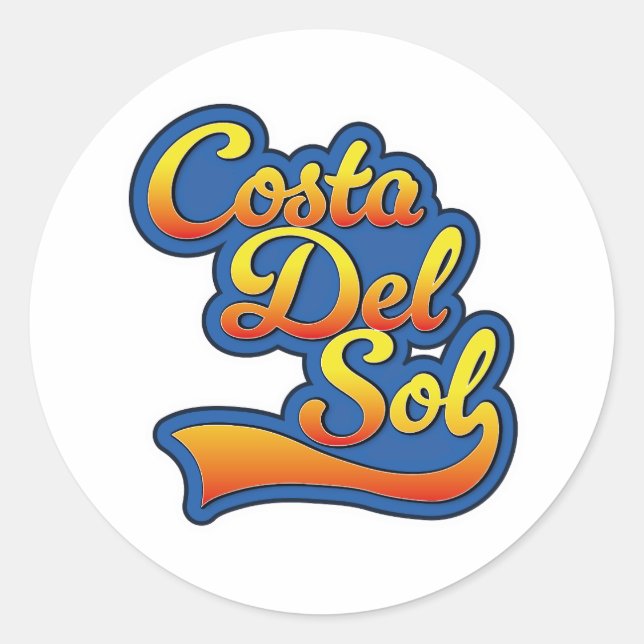 Pegatina Redonda logotipo de Costa Del Sol (Anverso)