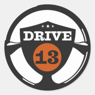 Pegatina Redonda logotipo de drive13logo