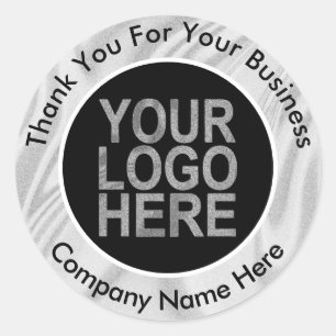 Pegatina Redonda Logotipo de empresa personalizado con texto hologr