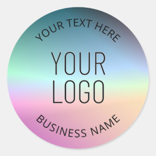 Pegatina Redonda Logotipo de envío   Colores de degradado cambiante