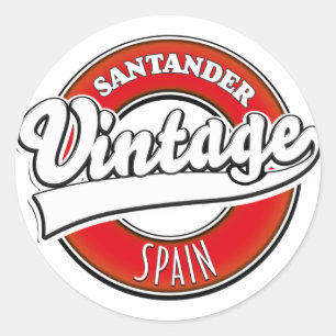 Pegatina Redonda logotipo de estilo vintage de Santander España