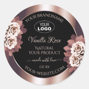 Pegatina Redonda Logotipo de etiquetas de productos florales de col