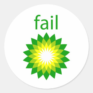 Pegatina Redonda Logotipo de fallo del derrame de petróleo de BP