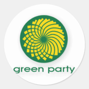 Pegatina Redonda Logotipo de Fiesta verde