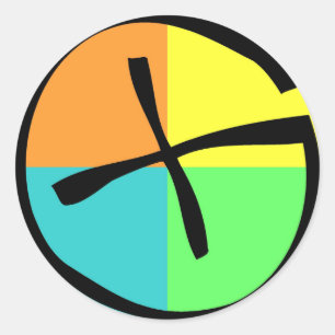 Pegatina Redonda Logotipo de Geocaching