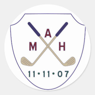 Pegatina Redonda logotipo de golf