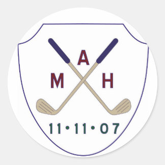 Pegatina Redonda logotipo de golf