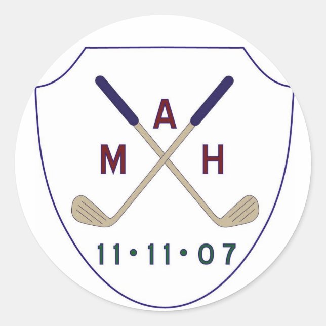 Pegatina Redonda logotipo de golf (Anverso)