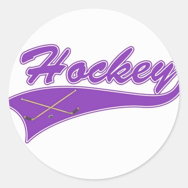 Pegatina Redonda Logotipo de hockey (Anverso)