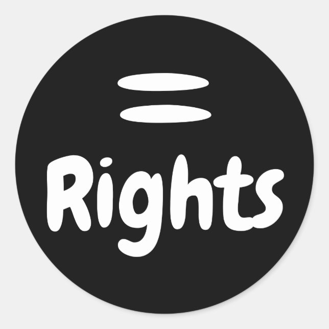 Pegatina Redonda Logotipo de Igualdad de Derechos (Anverso)