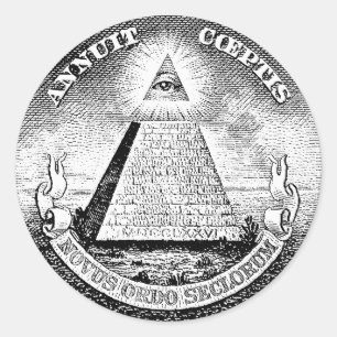 Pegatina Redonda logotipo de illuminati
