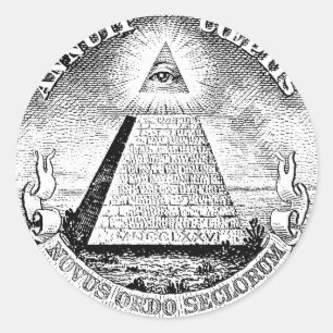 Pegatina Redonda logotipo de illuminati