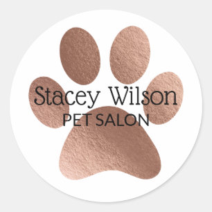 Pegatina Redonda Logotipo De Impresión De Ruedas De Rosa En Etiquet