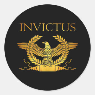 Pegatina Redonda logotipo de invictus