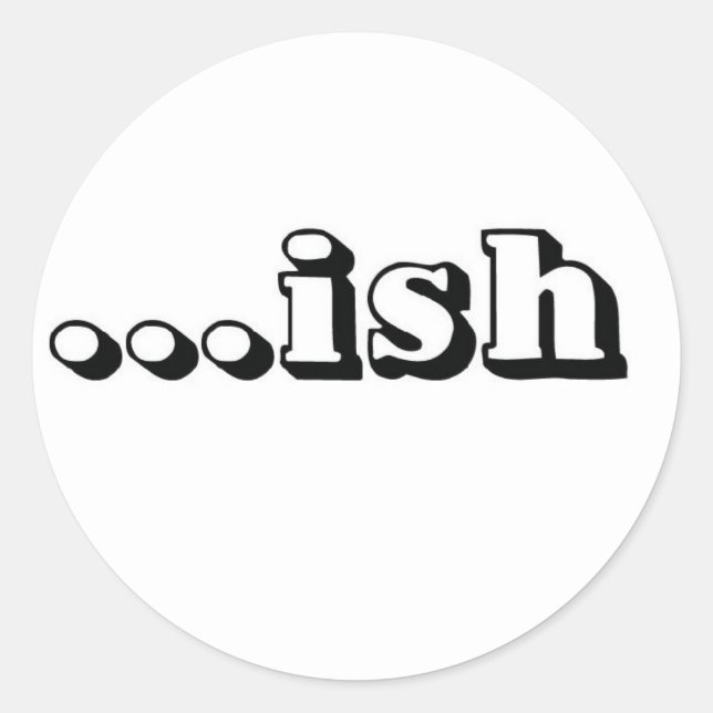 Pegatina Redonda logotipo de ish Wt (Anverso)